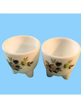 Arcopal Milk Glass Egg Cups Vintage Tempered Glassware Easter France lot 2